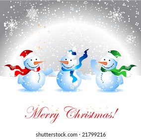 Christmas card, snowman