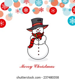 Christmas card. Snowman