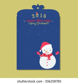 Christmas card with snowman