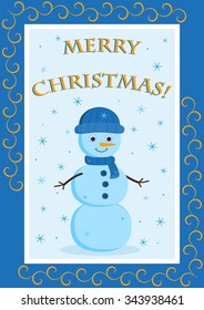 Christmas card with snowman