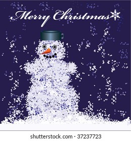 Christmas card with snowman