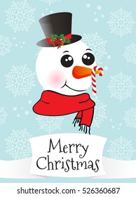 Christmas card with snowman