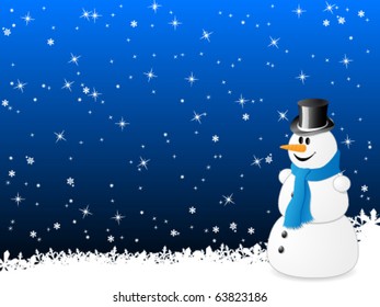 christmas card with snowman