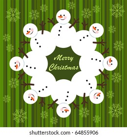 Christmas card with snowman