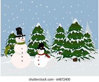 Christmas card, snowman