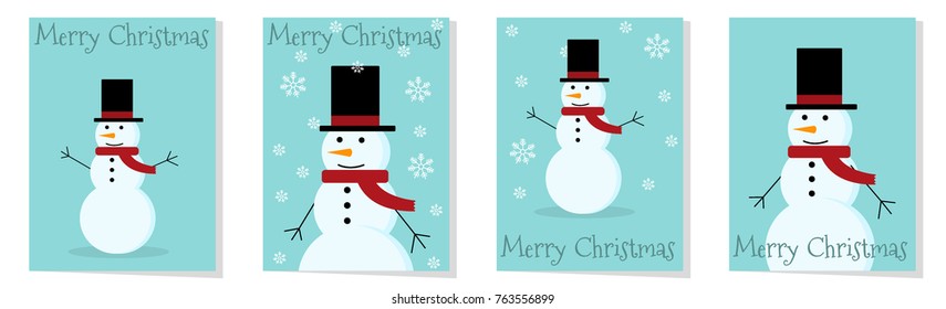 Christmas card with snowman