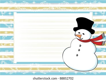 christmas card with snowman