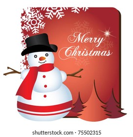 Christmas card with snowman design