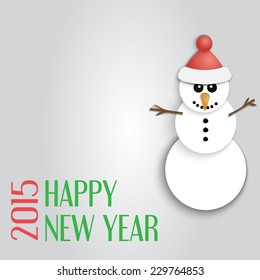 Christmas Card. Snowman. Flat design style. Made in vector
