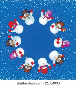 Christmas card with snowman. See my gallery for more