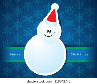 Christmas card with snowman vector