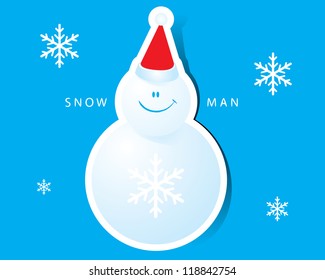 Christmas card with snowman vector