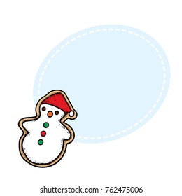 Christmas card with a snowman. Vector illustration. New Year's and Christmas.