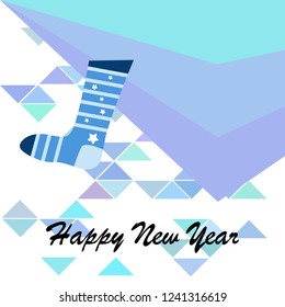 christmas card, christmas sock, vector background