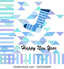 christmas card, christmas sock, vector background