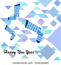 christmas card, christmas sock, vector background