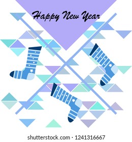 christmas card, christmas sock, vector background