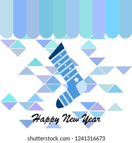 christmas card, christmas sock, vector background