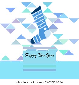 christmas card, christmas sock, vector background