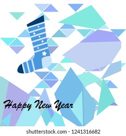 christmas card, christmas sock, vector background