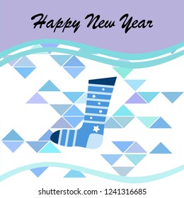 christmas card, christmas sock, vector background