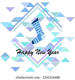 christmas card, christmas sock, vector background
