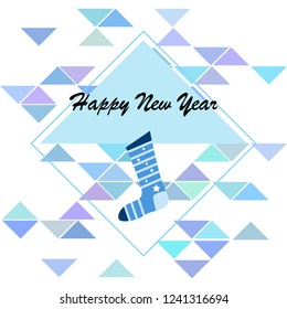 christmas card, christmas sock, vector background