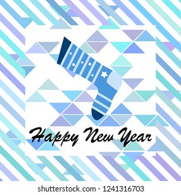 christmas card, christmas sock, vector background