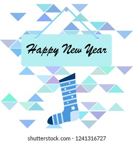 christmas card, christmas sock, vector background