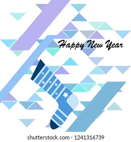 christmas card, christmas sock, vector background