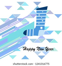 christmas card, christmas sock, vector background