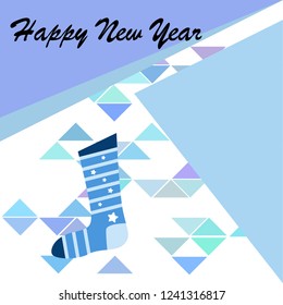 christmas card, christmas sock, vector background