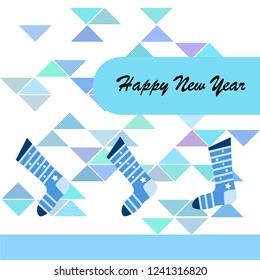 christmas card, christmas sock, vector background