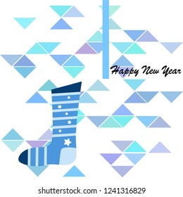christmas card, christmas sock, vector background