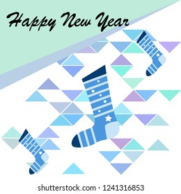 christmas card, christmas sock, vector background