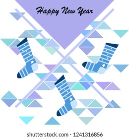 christmas card, christmas sock, vector background
