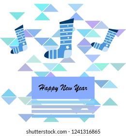 christmas card, christmas sock, vector background