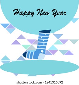 christmas card, christmas sock, vector background