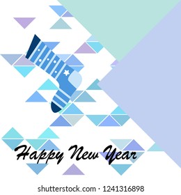 christmas card, christmas sock, vector background