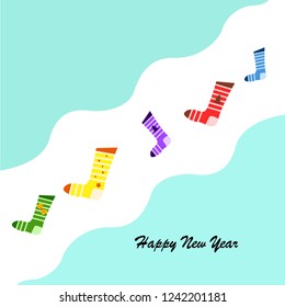 christmas card, christmas sock, vector background