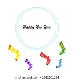 christmas card, christmas sock, vector background