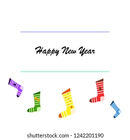 christmas card, christmas sock, vector background