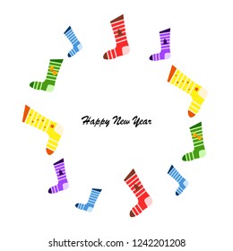 christmas card, christmas sock, vector background