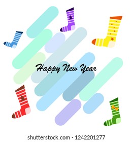 christmas card, christmas sock, vector background