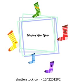 christmas card, christmas sock, vector background