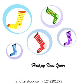 christmas card, christmas sock, vector background