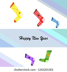 christmas card, christmas sock, vector background