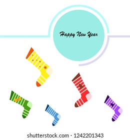 christmas card, christmas sock, vector background