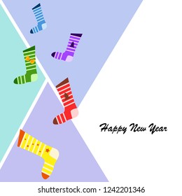 christmas card, christmas sock, vector background