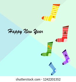 christmas card, christmas sock, vector background